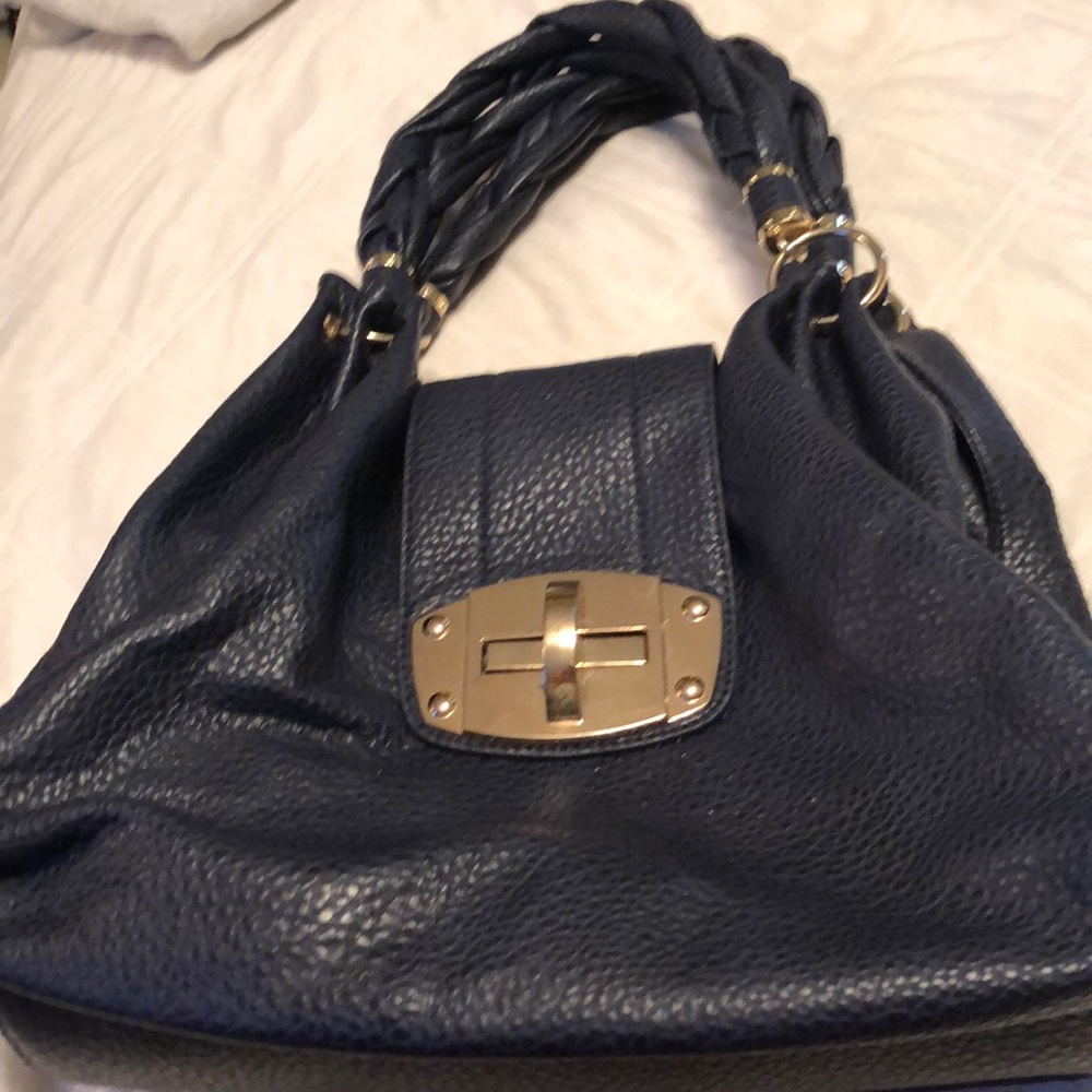 Navy Blue leather bag